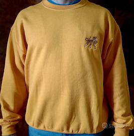 Felpa uomo gialla girocollo streetwear minimal