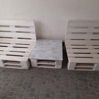 2 Panchine + tavolo  pedane Epal + cuscini