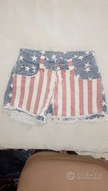 Shorts Denim Bandiera Americana