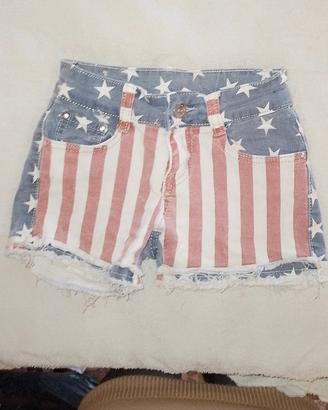 Shorts Denim Bandiera Americana