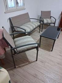 salotto x giardino set 4 pezzi colore nero 