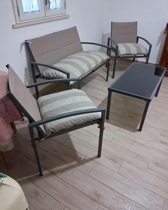 salotto x giardino set 4 pezzi colore nero 