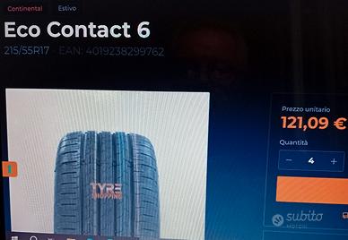4 gomme continental nuove 215/55 R17  94V