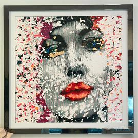 Serigrafia materica PIETRO DELASCO Angelina Jolie