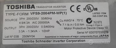 Inverter Toshiba  0,4 kw  220v 3 fase Quantitá 2 p