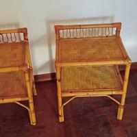 Coppia comodini in bambu' e 2 testiere letto