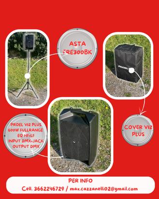 Cassa Proel v12plus e accessori 