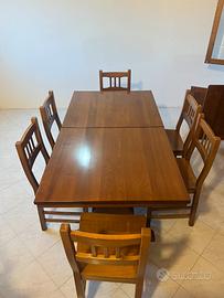 Set Sala da Pranzo in Legno Massello