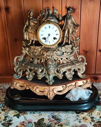 Antico orologio da tavolo bronzo dorato Parigina