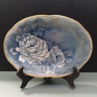 Svuotatasche ovale in porcellana decorato a mano