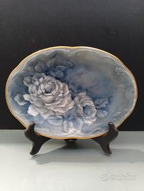 Svuotatasche ovale in porcellana decorato a mano