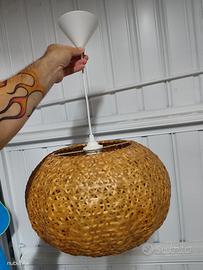 lampadario in vimini completo