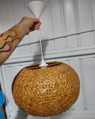 lampadario in vimini completo