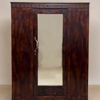 Armadio a specchio vintage in noce anni 50