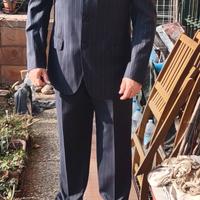 abito completo uomo blu gessato