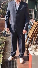 abito completo uomo blu gessato