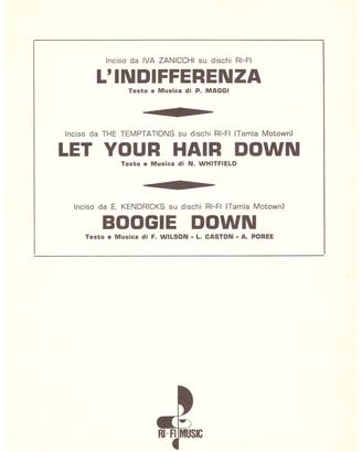 Spartito triplo: Iva Zanicchi, The Temptations e E