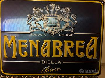Targa in metallo birra Menabrea