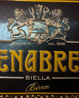 Targa in metallo birra Menabrea