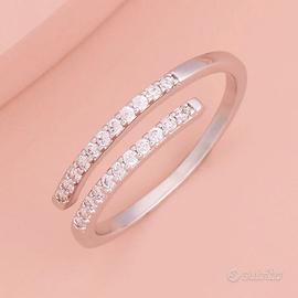 Anello Regolabile in Argento Sterling 925 Zirconi