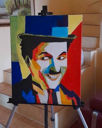 Dipinto Charlie Chaplin stile Pop Art