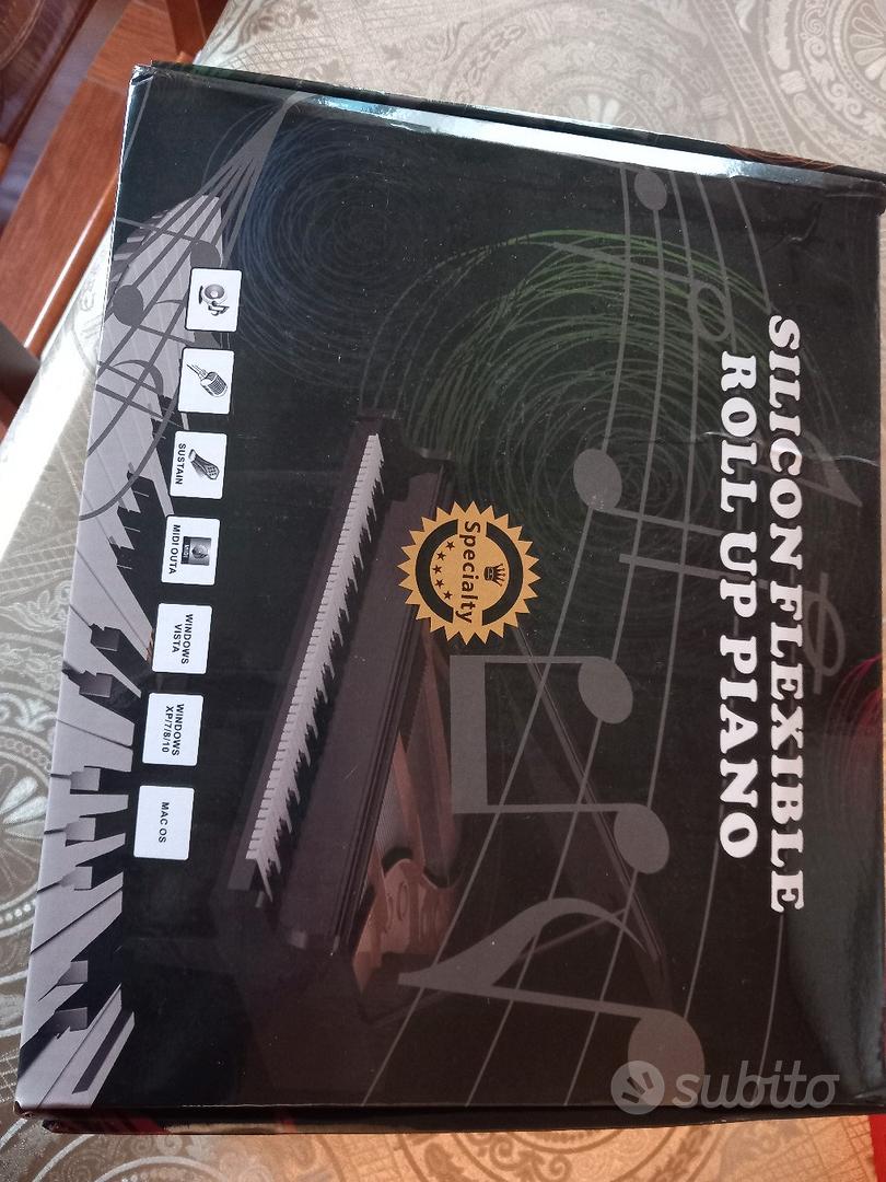 Pianoforte Roll-A-Piano Arrotolabile 49 Tasti – Tastiera Elettronica USB Semi-pesata Nera