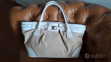 shopper pelle e tela Max Mara