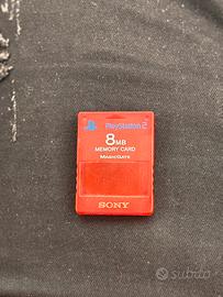 Memory card ps2 8 mb originale trasparente rossa