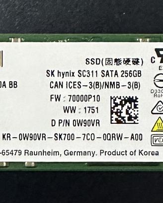 SK Hynix M.2 SATA 256 GB SSD HFS256G39TNF-N2A0A BB