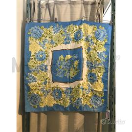 FOULARD SETA LUISA SPAGNOLI FIORI VERDE GIALLO AZZ