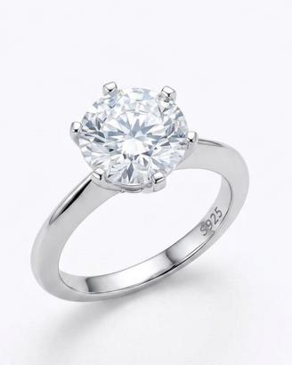 Anello Solitario in Argento con Moissanite 3 CT