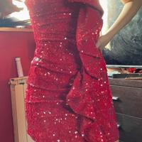 Vestito aniye by con paillettes rosso