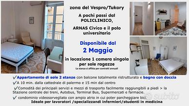 Stanza singola in bilocale - zona Del Vespo/Tukory