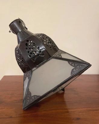 Lanterna marocchina originale in ferro e vetro