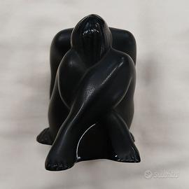 Statuetta Lalique France Cristallo Nero Nudo