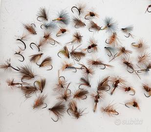50 mosche secche artificiali pesca a mosca 