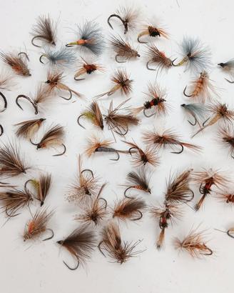 50 mosche secche artificiali pesca a mosca 
