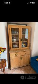 Credenza vetrina in pino massello stile rustico