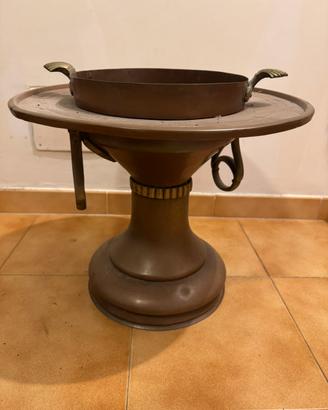 Antico Braciere in Rame e Ottone (Mangal)