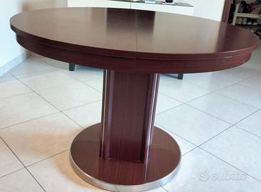 Tavolo rotondo in legno anni '70