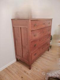 comò fine '800 in noce massello biondo