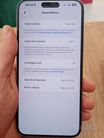 iPhone 15 pro max 256gb batteria sostituita