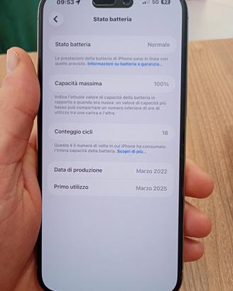iPhone 15 pro max 256gb batteria sostituita