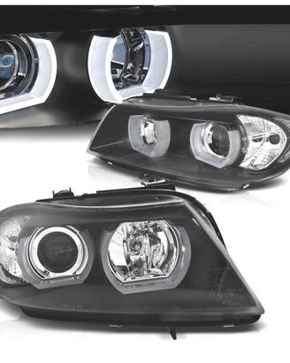 FARI BMW E90 E91 05-08 ANGEL EYES 3D SFONDO NERO