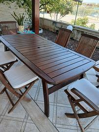 Set da esterno in legno coordinato 