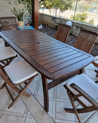 Set da esterno in legno coordinato 