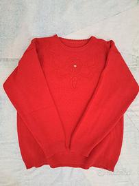 Maglione Misto Lana Merino con Ricamo e Perline