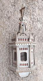 antica lanterna da asta in ferro