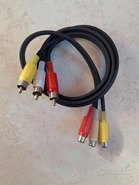 cavo rca 3 vie maschi e femmine mt. 1