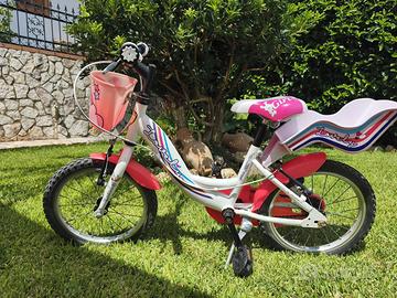 Bicicletta bambina 14" con cestino e seggiolino